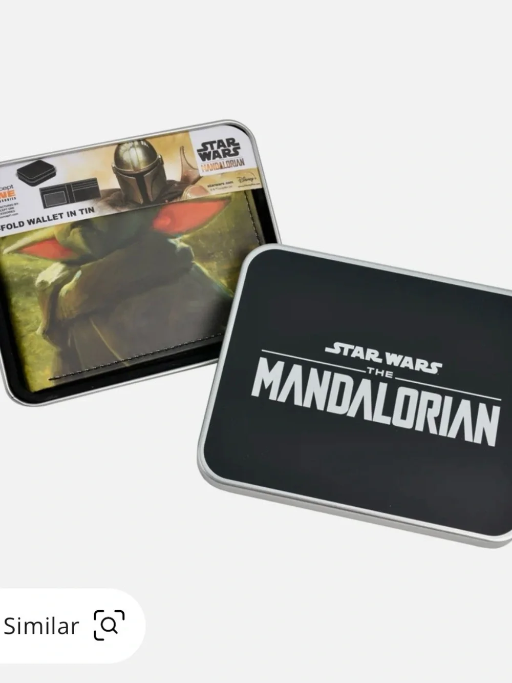Star Wars Mandalorian Grogu Baby Yoda Bifold Wallet Tin Concept One New